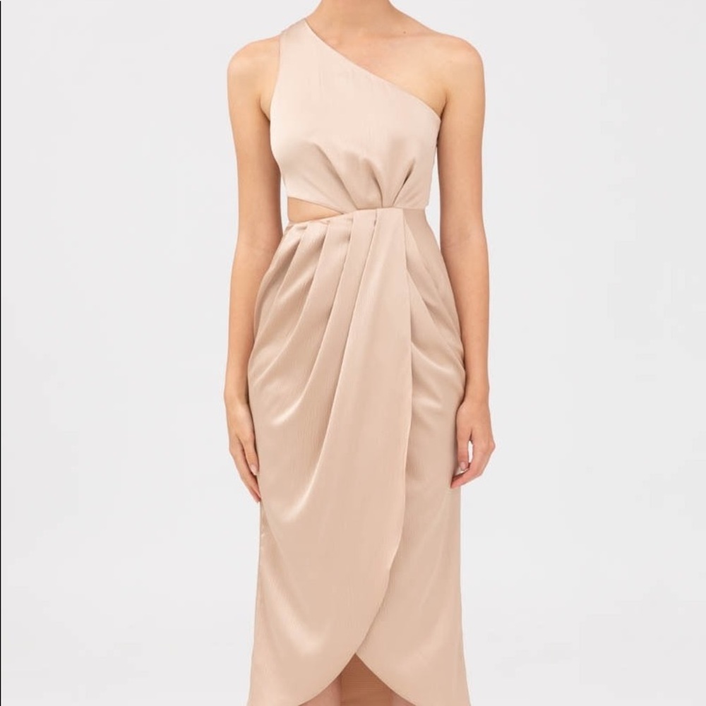 Keepsake Closer midi dress champagne 2 (US XS)